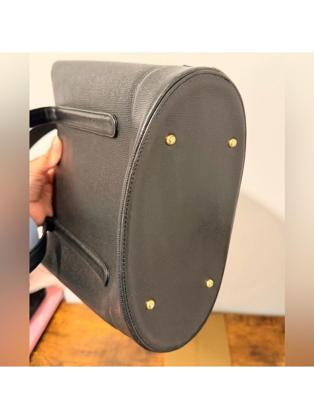 MCM Black Saffiano Leather Bucket Bag with Mini Pouch - Picture 6 of 10